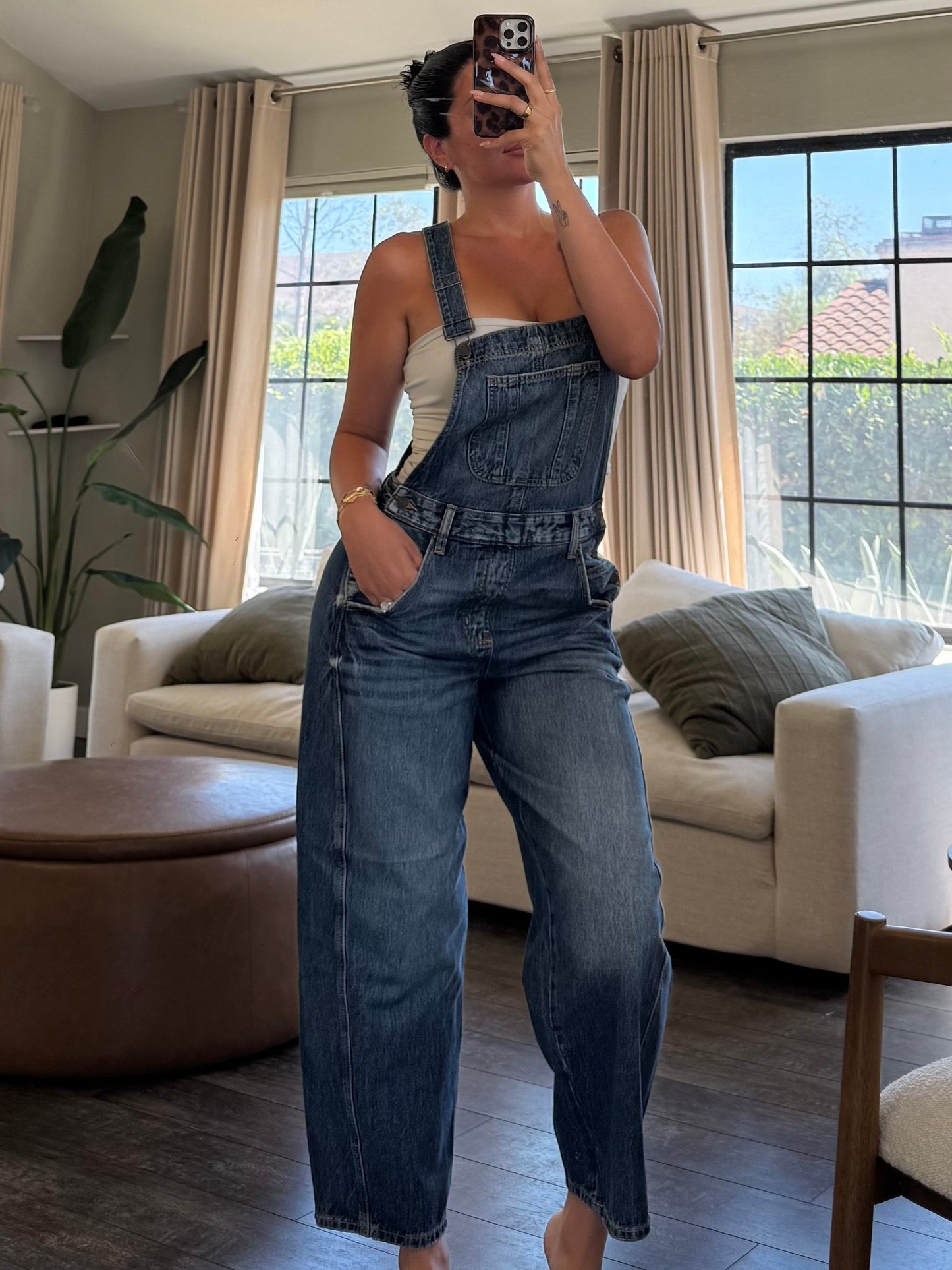 Mia Denim Overalls (Dark Denim)